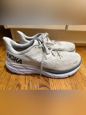 Hoka Men's Athletic Shoes in Light Gray and White Sz 13